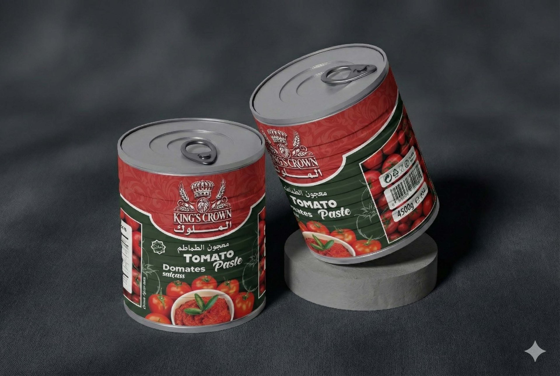 King's Crown — Domates Salçası Konserve Etiket