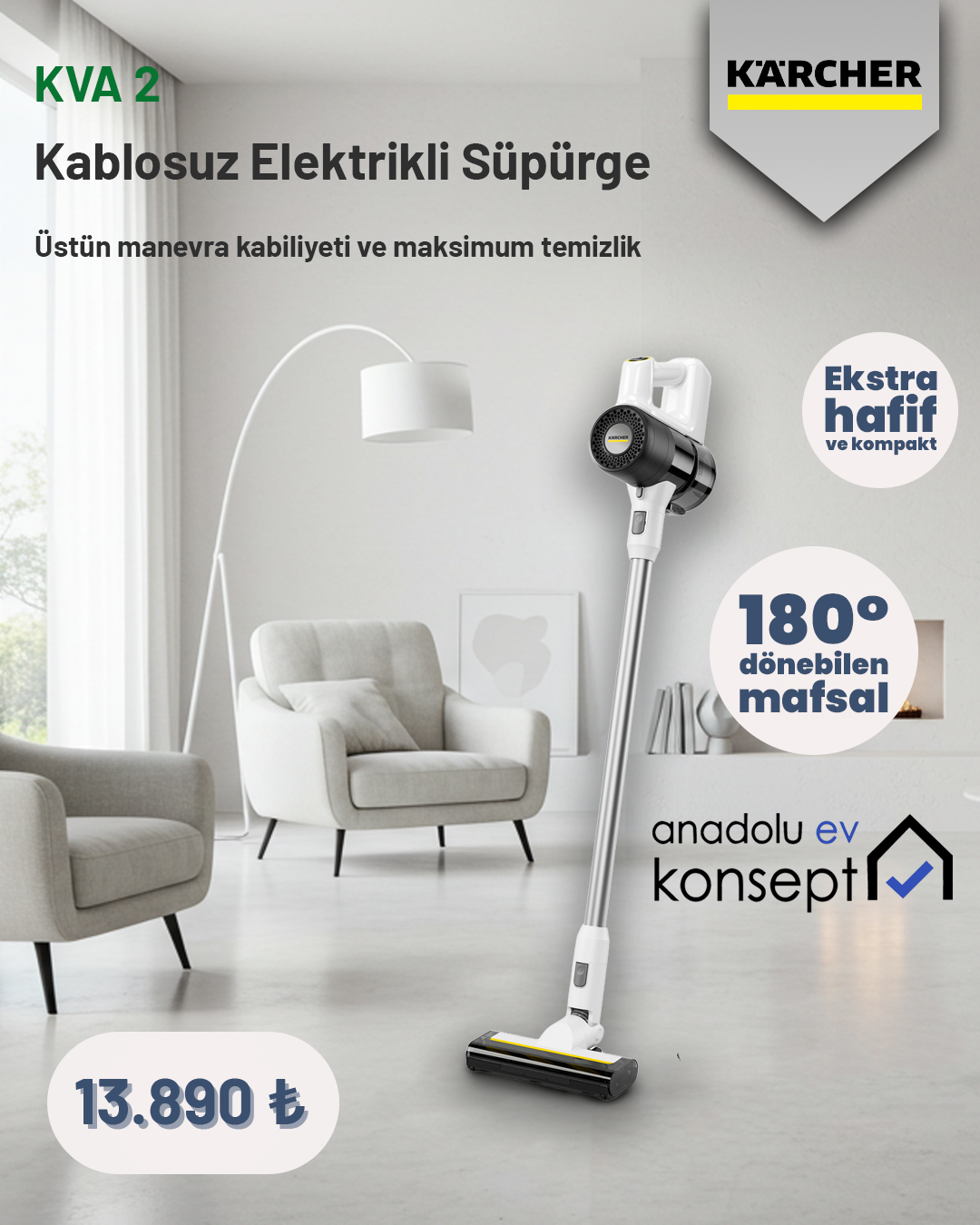 Kärcher KVA 2 Kablosuz Süpürge